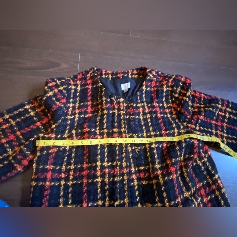 A New Day Cropped Tweed Fringed Plus Size Jacket/Blazer - Picture 7 of 13